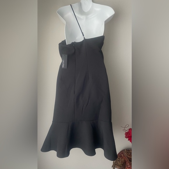 Lea & Viola Black One Shoulder Cutout Dress Size Medium - Picture 3 of 7